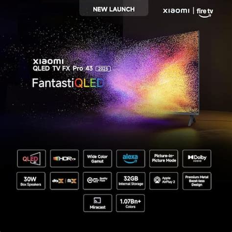 Xiaomi 108 cm 43 inch FX Pro QLED Ultra HD 4K Smart Fire TV L43MB FPIN ...