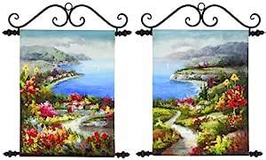 Manual Sea View Hand Painted Canvas Wall Hangings Set, Each 16.25 X 19 ...