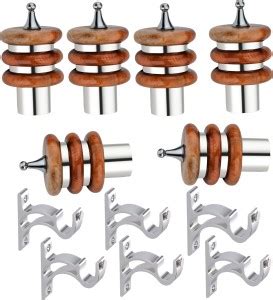 GHAR DWAR Yellow Curtain Hooks, Curtain Knobs, Rod Rail Bracket Metal ...