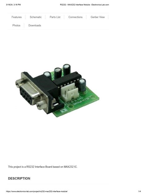 Image result for MAX232 Module Schematic