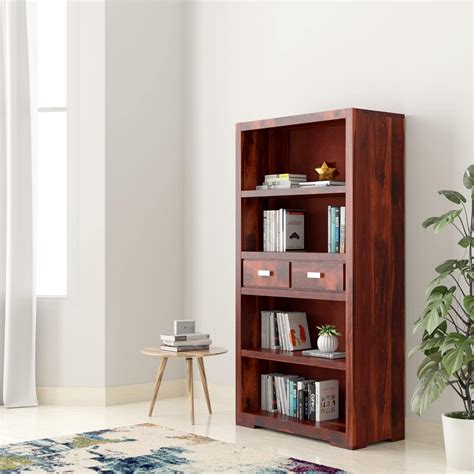 Amazon Brand - Solimo Malgrate Solid Sheesham Wood Book Shelf with 4 ...