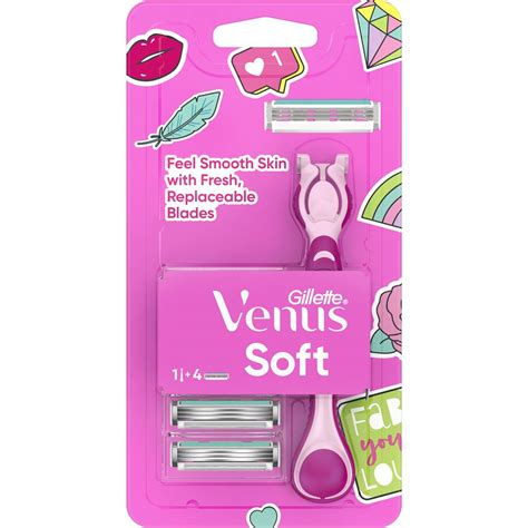 Gillette Venus Simply Venus Women's Razor & 4 Razor Blade Refill Each ...