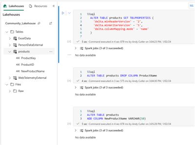 Solved: Add or remove column in Lakehouse table - Microsoft Fabric ...