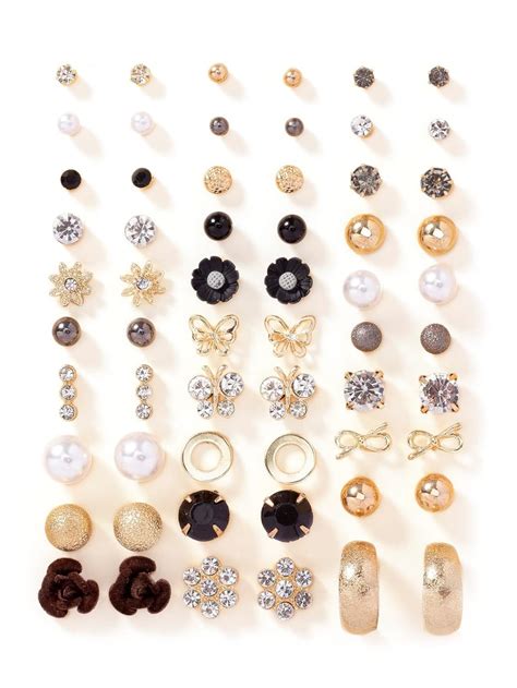 Shining Diva Fashion 30 Pairs Earrings Combo Set Latest Stylish Crystal ...