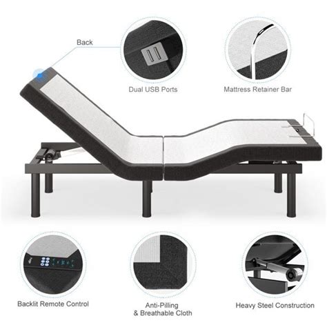 Buy Furgle Full Adjustable Bed Base Frame with 3-Speed Massage ...