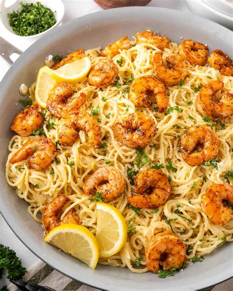 Easy Lemon and Garlic Shrimp Pasta (GF) - Well Fed Baker