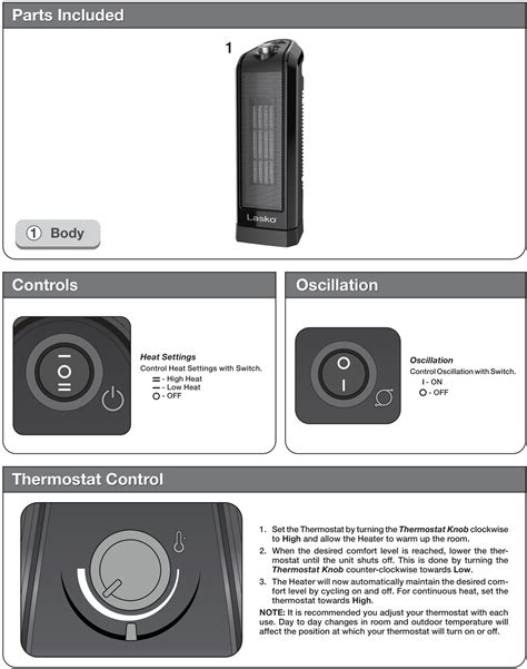 Lasko CT16450 Ceramic Tower Heater Instruction Manual
