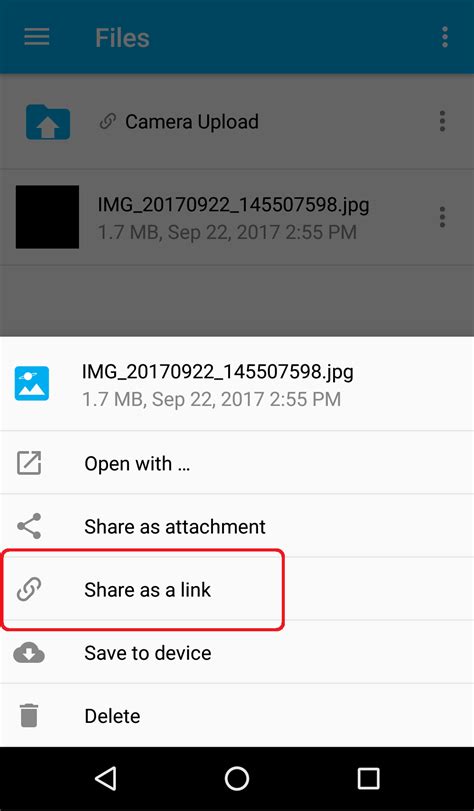 How do I create a link on Android?