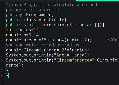 Write a program in java to find area and circumference of a circle ...