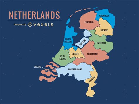 Descarga Vector De Colorido Mapa De La Provincia De Holanda