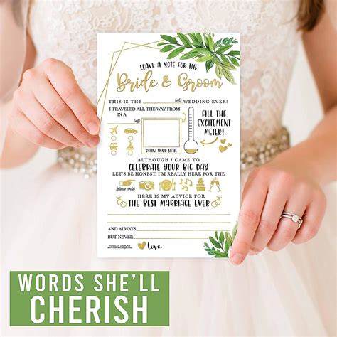 Buy 25 Greenery Wedding Advice Cards For Wedding Card Boxes For ...