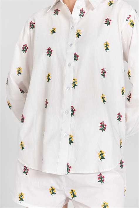 Flower Embroidered Shirt – Past Modern