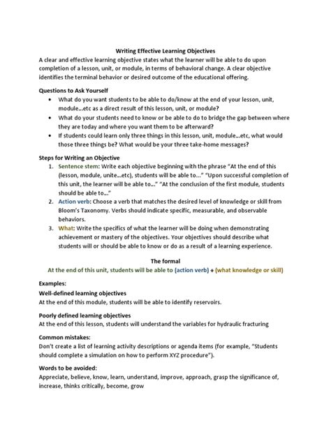 Writing Lesson Objectives 的图像结果