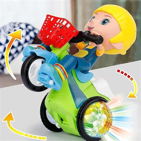 Buy Quasar Girl Stunt Tricycle Bump and Go Motorcycle Toy 360 Degree ...
