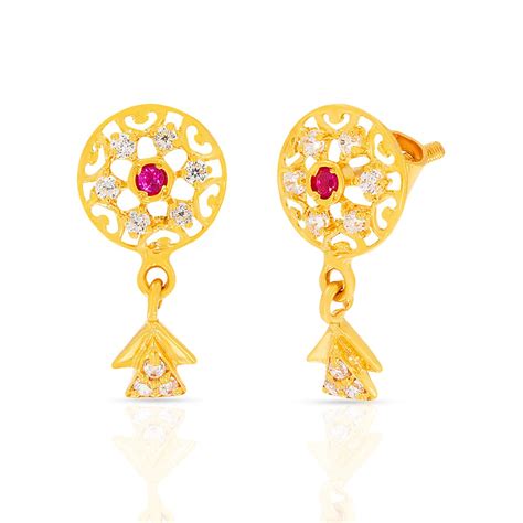 WHP Jewellers Women Gold Stud Earrings For Girls &, 22Kt (916) Bis ...