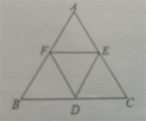 In the given figure D, E and F are respectively the mid-points of sides ...