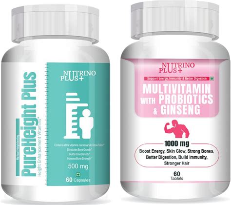 Nutrinoplus Multivitamin Capsules and Pure Height Plus for Men & Women ...