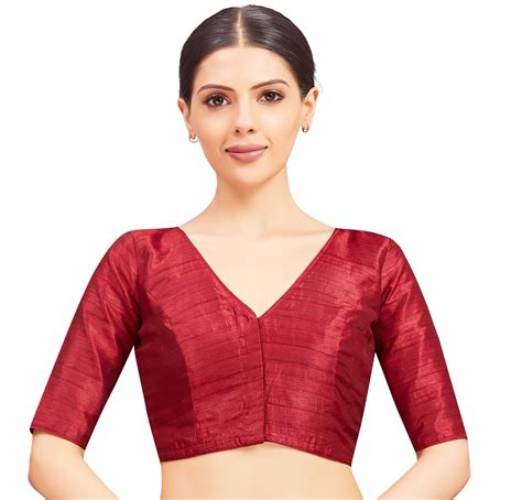 Women's Maroon Raw silk Blouse (Design 2721) – Studio Shringaar