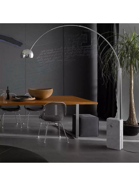 Flos Arco Dimmable LED Arched Floor Lamp, Silver at John Lewis & Partners