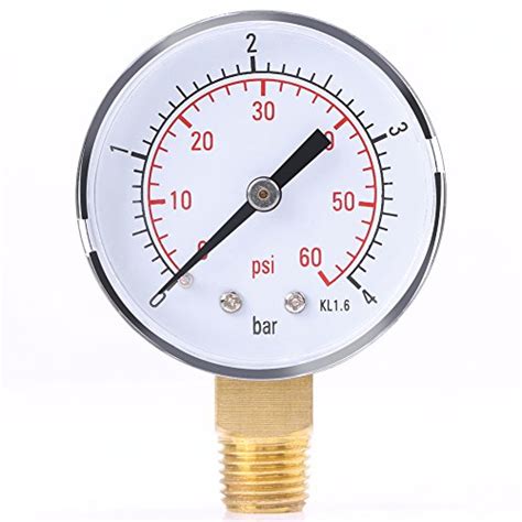 Buy Pressure Gauge, 50mm Dial Plate Dual Scale Mechanical Pressure ...