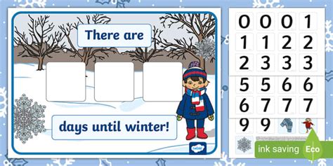 Winter Countdown Display Poster (teacher made) - Twinkl