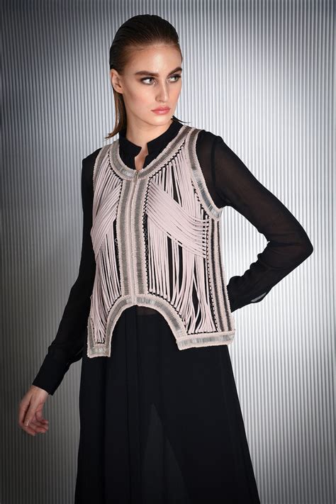 Blush Pink Embellished Gilet Jacket – WAREHOUSE