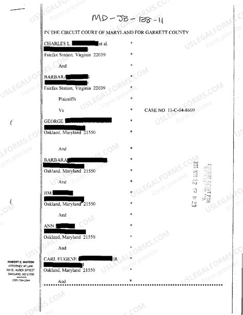 Maryland Amended Complaint for Quieting Title and Trespass to Property ...