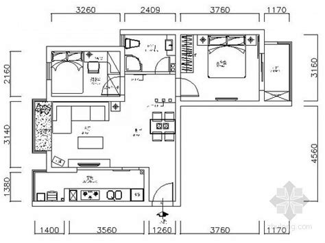 65平方二房一厅户型图,65平米小户型简单装修,65平米样板间_大山谷图库