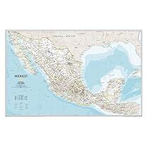 Political Physical Map Mexico National Geographic Mexico Classic Wall ...
