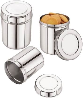 NEELAM Stainless Steel Deep Dabba Storage Containers Combo Set of 3 Pcs ...