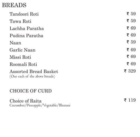 Menu at Mosaic - Country Inn & Suites, Ahmedabad