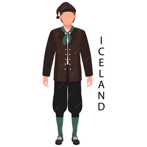 Premium Vector | A man in an icelandic folk costume and headdress ...