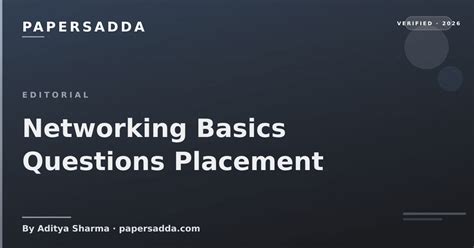 Networking Basics Questions Placement | PapersAdda 2026