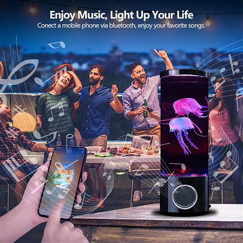 Buy Jellyfish Lava Lamp Bluetooth Speaker Aquarium Night Light Multi ...