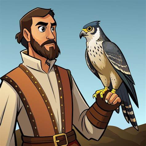 A man holds a bird that has a hawk on his hand | Premium AI-generated ...