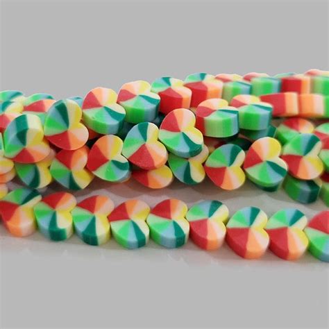 PER STRAND/LINE 9~10MM FIMO CANDIES DESIGNER RUBBER BEADS POLYMER CLAY ...