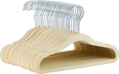 amazon basics Kids Velvet Hangers - 50-Pack, Beige : Amazon.in: Home ...