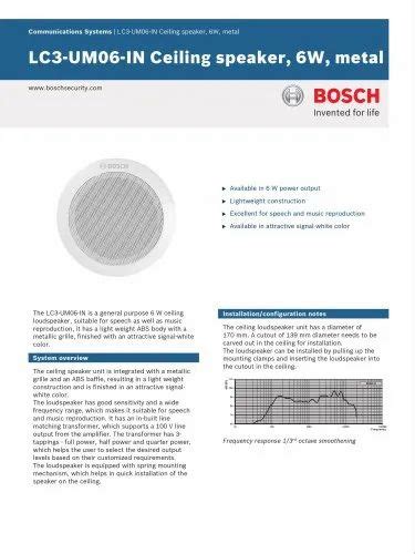 Ceiling Speaker - Ceiling Speaker Bosch Distributor / Channel Partner ...