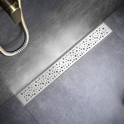 Sharp-tec 36 inch Linear Shower Drain, Brushed Rectangular Floor Drain ...