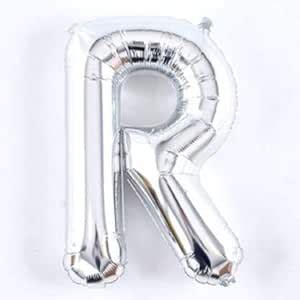 Yns Crafts Stock Solid R Alphabet Foil Balloon (Silver, Pack of 1 ...