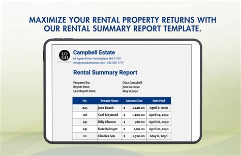Rental Summary Report in Excel, Google Sheets - Download | Template.net