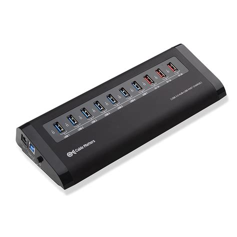 Cable Matters Aluminum Polished 7-Port SuperSpeed USB 3.0 Hub with 3 ...