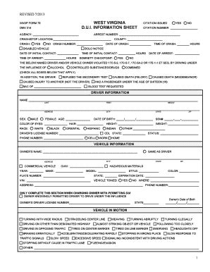 Fillable Online transportation wv D.U.I. Information Sheet - West ...