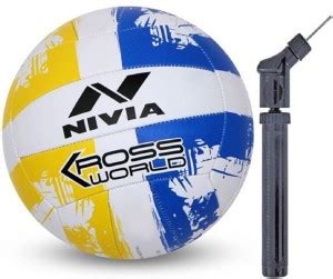 NIVIA KrossWorld Volleyball + Double Action Air Pump Volleyball - Size ...