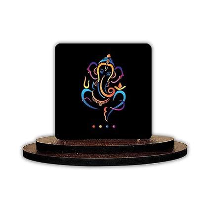 Buy SIGNOOGLE God Vinayaka Ganesha Printed Wooden Car Dashboard Idol ...