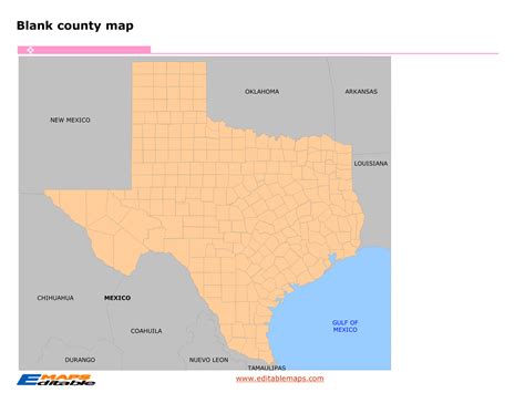 Texas county map - Editable PowerPoint Maps