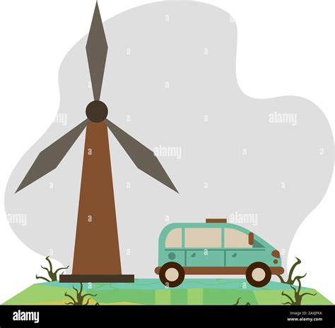 Vehicle and windmill Cut Out Stock Images & Pictures - Alamy