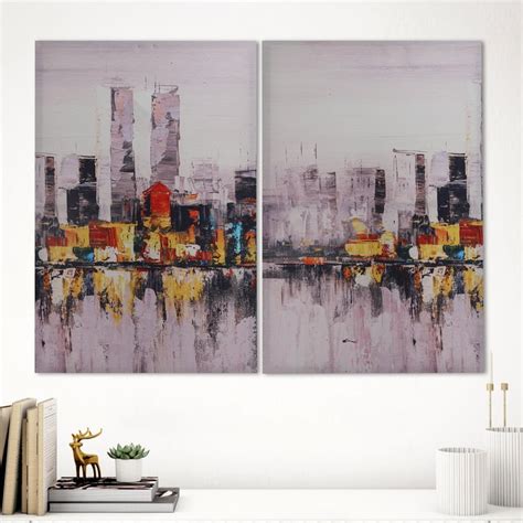 Buy Corsica Brezza Set of 2 Canvas Cityscape Printed Picture Frames ...