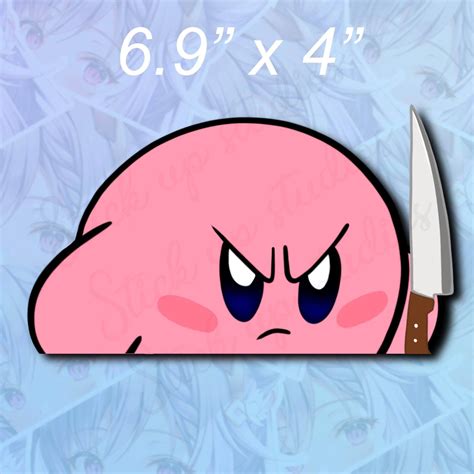 Kirby i m angy knife peeker chibi kawaii vinyl sticker kirby vinyl ...
