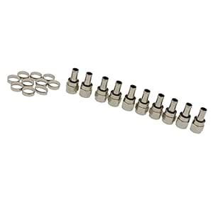 Rare 10 Pieces F Type Copper Connector Plug Adapter for RG6 Satellite ...